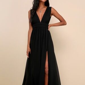 Lulus Heavenly Hues Black Maxi Dress - Size M